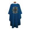 854 Chasuble w/ Jerusalem Cross Blue