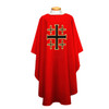 854 Chasuble w/ Jerusalem Cross Red