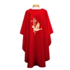 851 Chasuble with Dove, Cross & Wheat Red