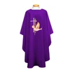851 Chasuble with Dove, Cross & Wheat Purple