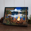 Minnesota Lake Lighted Canvas shown on a tabletop