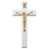 7IN White Cross with Gold Corpus