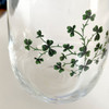 Detail of the shamrock beverage glass decoration