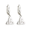 Rhodium Drop Trinity Earrings
