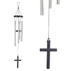 Black Cross Wind Chime and detail picture of the cross sail