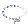 Light Blue Crystal Rosary Bracelet