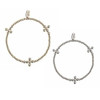 Faith Beaded Cross Bracelet shown in a gold tone and silver tone - each sold separately