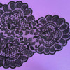 Black Chapel Veil end and border circular lace pattern (purple color is to contrast with the black to show lace patterns only)