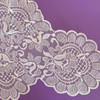 White Lace Chapel Veil end and border lace patterns shown on purple to highlight the patterns