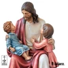Detail of the 100/42 Demetz Jesus with Children 30" fiberglass statue with color finish