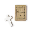 Miniature White Porcelain Cross in Matchbox
