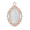 Detail of the Rose Gold Baroque Miraculous Medal Pendant