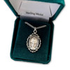 Sterling Silver Baroque Style Miraculous Medal Pendant with an 18" surgical stainless steel chain