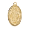 Detail of the Oval Gold Plated Miraculous Medal Necklace