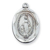 Detail of the Oval Sterling Silver Miraculous Medal Necklace