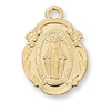Detail of the Gold Flower Miraculous Medal Necklace