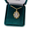 Gold & Sterling Scalloped Miraculous Medal with 18" surgical stainless steel chain