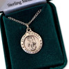 18IN Round Sterling Silver St. Michael Necklace