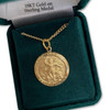 18KT Gold Plated Sterling Silver Round St. Michael Necklace