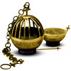 675 Censer & Boat Hammered Texture Brass
