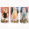 Detail of the art on the 4X7 LED 3 Our Lady Apparitions Candle