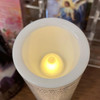 Top of the candle with flame light on