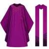 5136 Purple Chasuble and Overlay Stole Set