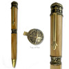 Detail images of the Handmade Olive Wood Ballpoint Pen