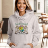 Detail view of the XXL Irish Coat of Arms Full Color Hoodie