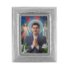 Small St. Carlo Acutis Framed Print shown in the silver frame