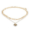 Another view of the gold Sacred Heart Necklace