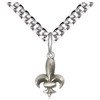 Large 24IN Sterling Fleur de Lis Pendant