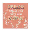 Detail of the Dreams Unfold Quote Plaque