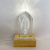 Our Lady of Guadalupe Glass Block shown on lighted base