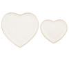 Set of 2 Ivory Heart Trays