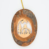 Oval Bark Nativity Scene Ornament
