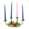 Danish Iron Candlelabra shown with Advent taper candles (that are not included with your purchase)