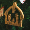 Detail of the Olive Wood Nativity Christmas Ornament