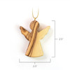 Measurements of the Olive Wood Comfort Angel Ornament