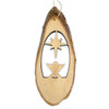 Olive Wood Slice Manger Ornament