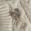 Sterling Marcasite Irish Shamrock Brooch shown on a sweater