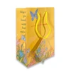 Side and front view of the Small New Baby Gift Bag with the gift tag that is included