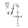 Detail of the Purple Ceramic Flower Bead Rosary