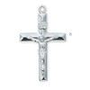 Detail of the 24IN Sterling Beveled Crucifix Necklace