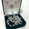 Multi-color Pearl Rosary with Miraculous Center in gift box