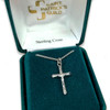18IN Sterling Silver Rounded Crucifix Necklace