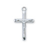 Detail of the 18IN Sterling Silver Rounded Crucifix Necklace