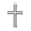 Detail of the Black Accent Sterling Silver Cross Necklace 24IN Chain