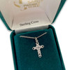 16IN Sterling Budded Cross Necklace