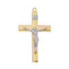 24IN Two Tone Beveled Crucifix Necklace